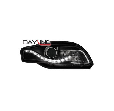 Faros Delanteros Luz Diurna Audi A4 B7 04-08 _ Negros