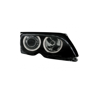 Faros Bmw E46 4d 98-01 _ 2 Angel Eyes_Negro