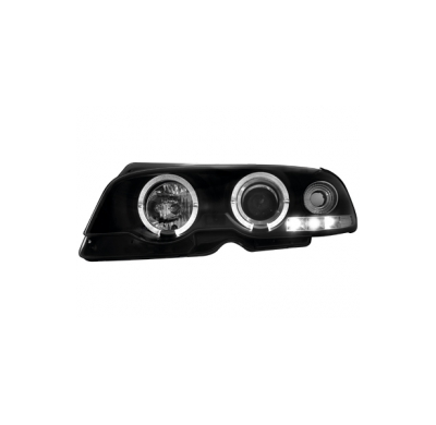 Faros Bmw E46 2p 98-01 _ 2 Angel Eyes De Luz De Posición _ Negro