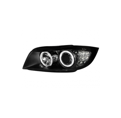Faros Angel Eyes Bmw E90 05+ _Negros_Intermitente De Led