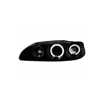 Faros Honda Civic 92-95 4t _ 2 Angel Eyes (Ojos De Ángel) _ Negro