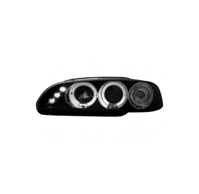 Faros Honda Civic 10/92-10/95 2/3d _ 2 Angel Eyes _ Negros