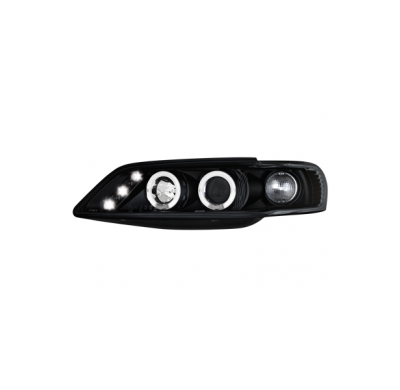 Faros Opel Vectra B 99-01  2 Angel Eyes  Negro