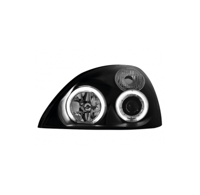 Faros Renault Clio Mk3 01- _ 2 Angel Eyes (Ojos De Ángel)Reglaje El. _ Negro