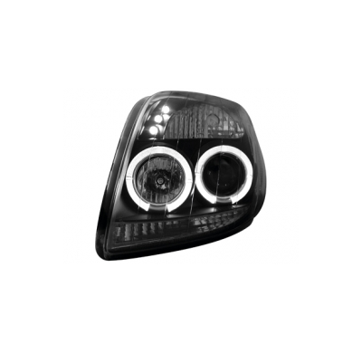 Faros Toyota Yaris 06+ _ 2 Angel Eyes_Negros