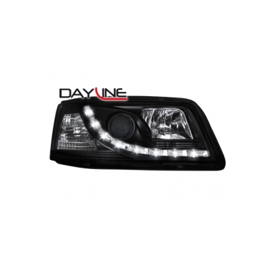 Faros Luz Diurna Vw Transporter T5 03 _ _Negros_Con Motor