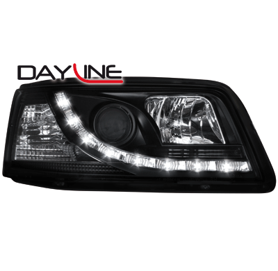 Faros Luz Diurna Vw Transporter T5 03 _ _Negros_Con Motor