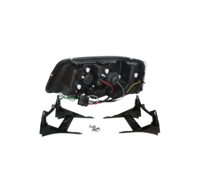 Faros Luz Diurna Vw Transporter T5 03 _ _Negros_Con Motor