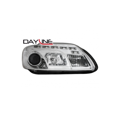 Faros Luz Diurna Vw Touran 1t 03-06 Cromado