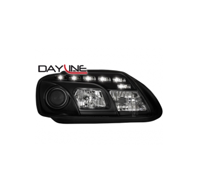 Faros Luz Diurna Vw Touran 1t 03-06 Negro