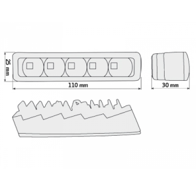 Luz Diurna Con 5 Hipower Led Lxhxt 110x25x30mm _ Cromado