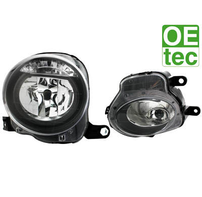 Faros Delanteros Fiat 500 07+ _ 4 Parts _ Negro