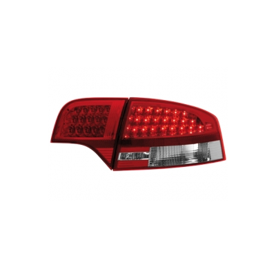 Pilotos Led Audi A4 B7 Limousine 04-08 _ Rojo/Crystal