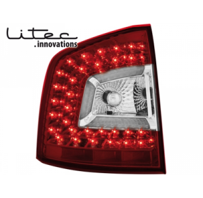 Litec Pilotos Traseros Led Skoda Octavia 1z 08+ _ Rojo/Crystal