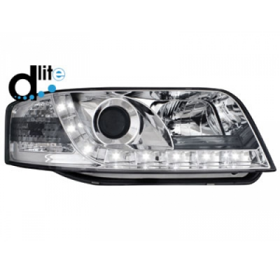 Faros Luz Diurna Homologacion R87 Audi A6 4b 01-04 _ Luz Diurna _ Cromado
