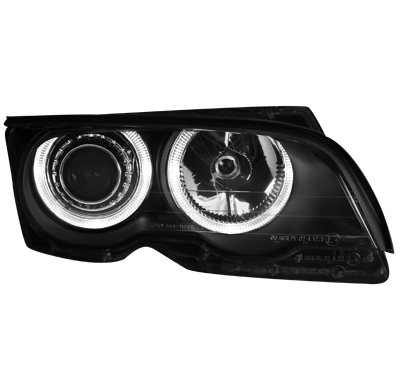Faros Delanteros Bmw E46/2 Coupe 01-03_2 Angel Eyes_Negro