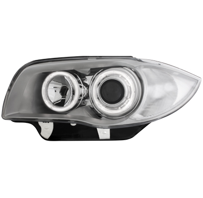 Faros Delanteros Bmw 1er E87 04-07 _ 2 Angel Eyes _ Cromado