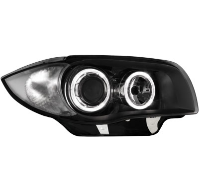 Faros Delanteros Bmw 1er E87 04-07 _ 2 Angel Eyes _ Cromado
