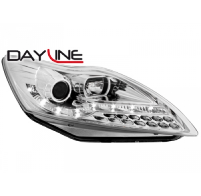 Faros Luz Diurna Ford Focus 08-11 _ Led _Cromado