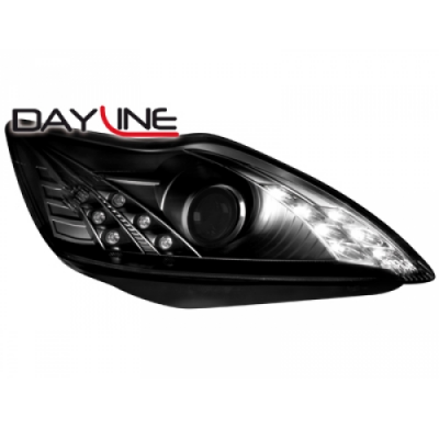 Faros Luz Diurna Ford Focus 08-10 _  _Negro
