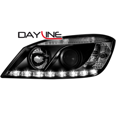 Faros Luz Diurna Mercedes Benz C Class W204 07-12_Negro