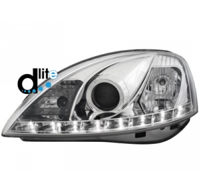 Faros Luz Diurna Homologacion R87 Opel Corsa C 01-06 _Luz Diurna_Cromado