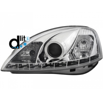 Faros Luz Diurna Homologacion R87 Opel Corsa C 01-06 _Luz Diurna_Cromado