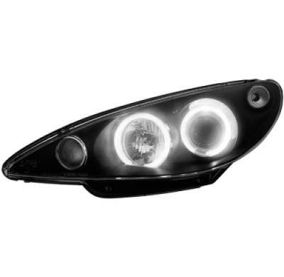 Faros Delanteros Peugeot 206 98-07 _ 2 Ccfl Slr _ Negro
