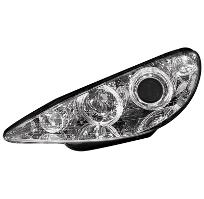 Faros Delanteros Peugeot 206 98-07_2 Angel Eyes_Cromado