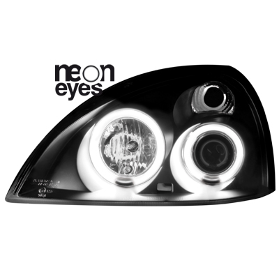 Faros Delanteros Renault Clio Mk3 01-05_2 Ccfl Angel Eyes_Negro