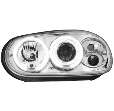 Faros Delanteros Vw Golf Iv 97-04 _ 2 Ccfl Slr _ Cromado