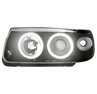 Faros Delanteros Vw Polo 6n 95-98 _ 2 Ccfl Slr _ Negro