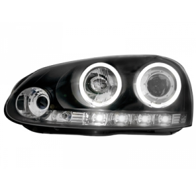 Faros Delanteros Vw Golf V 03-09_ 2 Ccfl Slr _ Negro