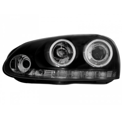 Faros Delanteros Vw Golf V 03-09_ 2 Ccfl Slr _ Negro