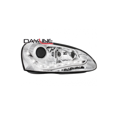 Faros Luz Diurna Vw Golf V 03-09 _ Drl-Optic _ Cromado