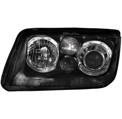 Faros Delanteros Vw Bora 98-05_2 Angel Eyes_Negro