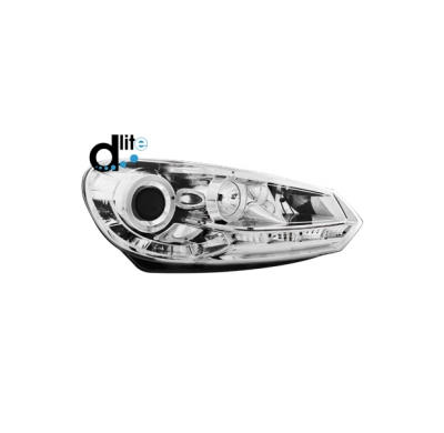 Faros Luz Diurna Vw Golf Vi 08+ _ Homologacion R87 _ Cromado
