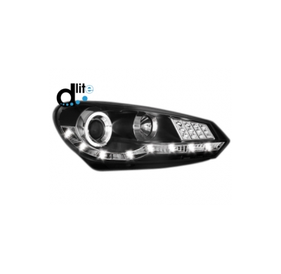 Faros Luz Diurna Vw Golf Vi 08+ _ Homologacion R87 _ Negro