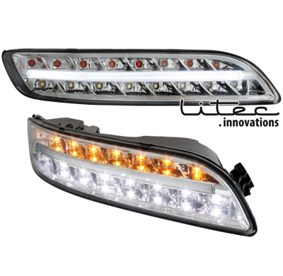 Litec Led Intermitente Delantero + Luz Diurna Porsche 997 _ Cromados