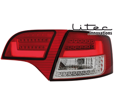 Litec Led Pilotos Traseros Audi A4 Avant B7 04-08 _ Rojo/Crystal