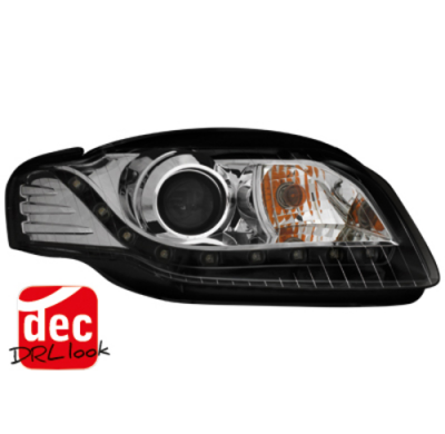 Faros Luz Diurna Audi A4 B7 04-08 Para Xenon De Serie Negro
