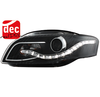 Faros Luz Diurna Audi A4 B7 04-08 Negro