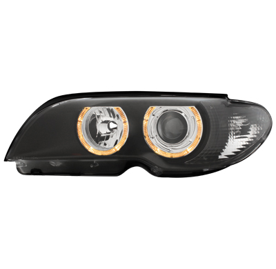 Faros Bmw E46 Coupé 03-06 _ 2 Angel Eyes _Xenon_ Negros