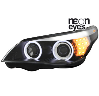 Faros Angel Eyes Ccfl Bmw E60 05-08 Led Intermitentes Negros Angel Eyes Xenon_D1s