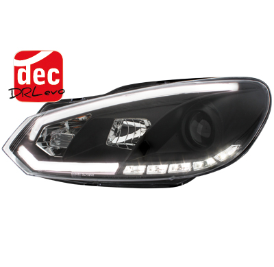 Faros Luz Diurna Vw Golf Vi 08+ Negro