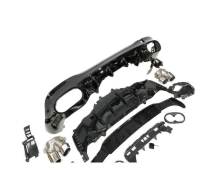 Difusor Trasero Mercedes W118 Look A45 Negro Brillo - Plástico ABS