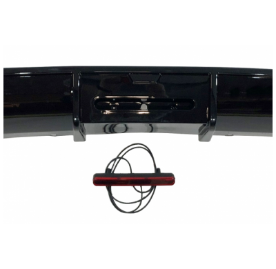 Difusor Trasero Volkswagen Golf 7.5 Look TCR Negro Brillante Red Light fabricado en: Plástico ABS