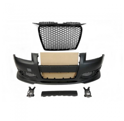 Paragolpes Delantero Audi A3 05-08 Look RS3 Black Antinieblas - Plástico ABS