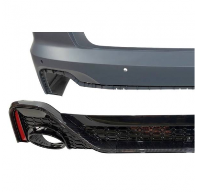 Paragolpes Trasero Audi A6 C8 4 puertas Look RS6 Carbono Plástico ABS