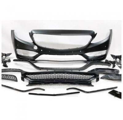 Paragolpes Delantero Mercedes W205 2014-2018 2P / 4P / SW look AMG C63 Spoiler fabricado en: Plástico ABS